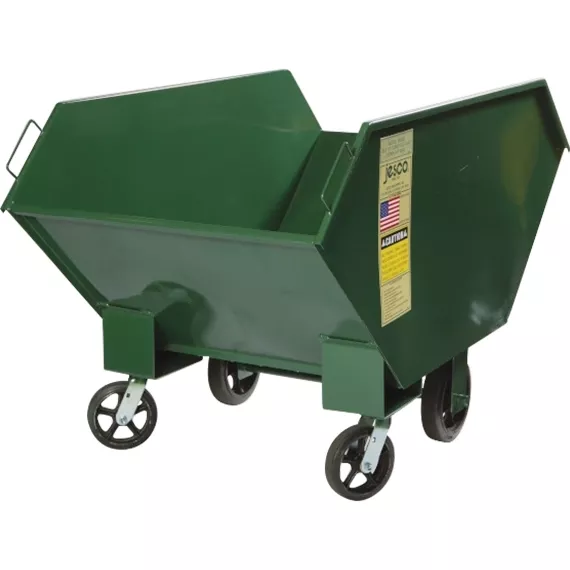 1 Cu. Yd. Green Steel Chip and Waste Truck, 2,000 lb. Capacity