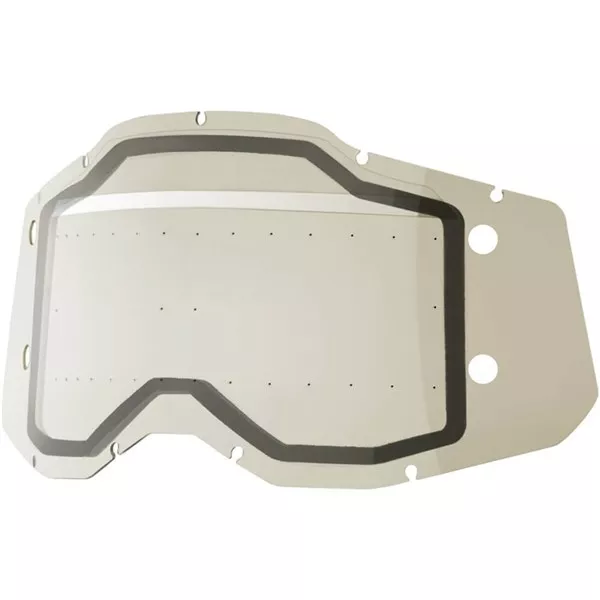 100 Percent Accuri 2 / Racecraft 2 / Strata 2 Forecast Roll-Off Dual Pane Replacement Goggle Lens With Sonic Bumps