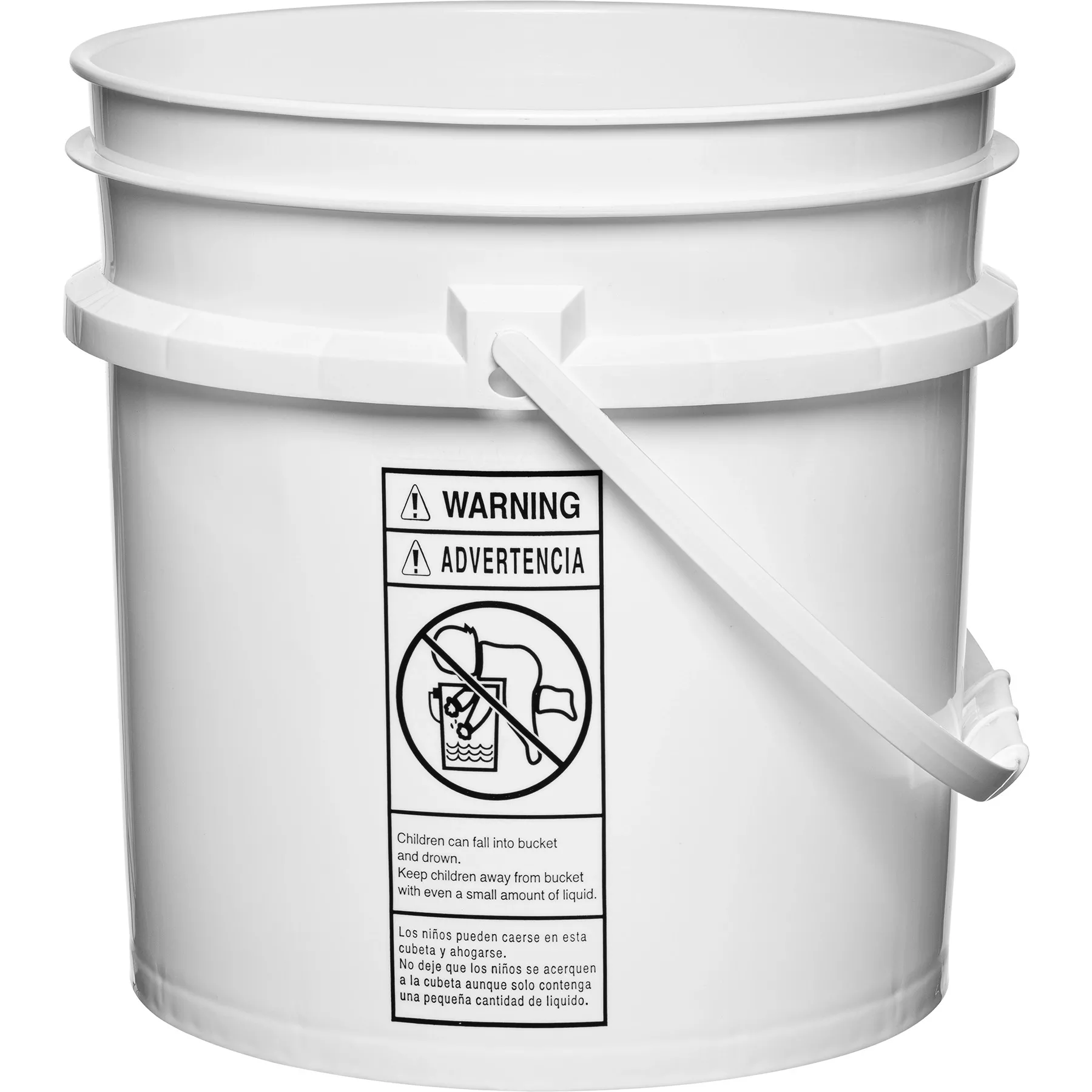 4.25 Gallon White Plastic Pail (90 mil), w/ Plastic Handle (P4 Series)