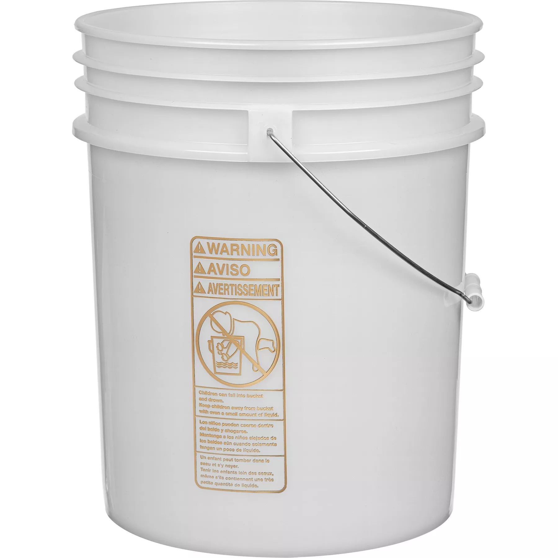 5 Gallon Natural Plastic Pail (90 mil), w/Metal Handle, UN Rated (P7 Series)