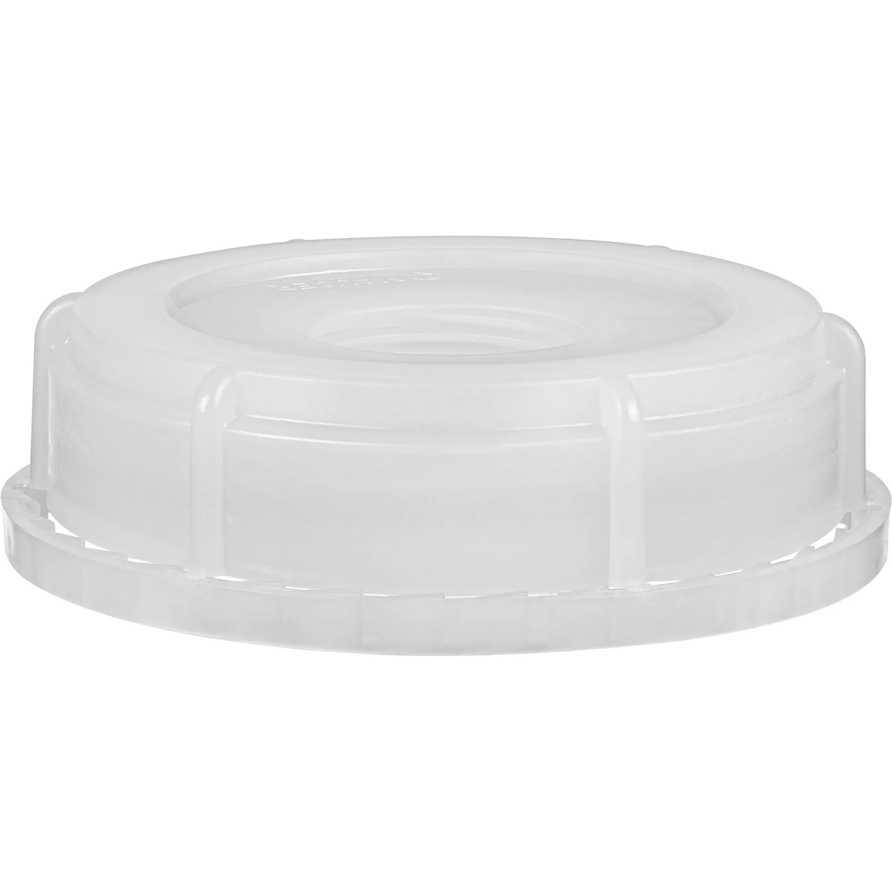 70mm (6TPI) Tamper Evident Natural Ribbed Screw Cap w/ 3/4" Threaded Knockout & EPDM Gasket