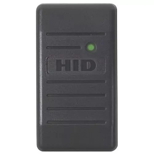 HID 6005BGL00 ProxPoint Plus Proximity Reader with Wiegand Output, Long Pigtail, Beep On, LED Normally Red, Reader Flashes Green on Tag Read, Classic Charcoal Gray, 6005BGL00