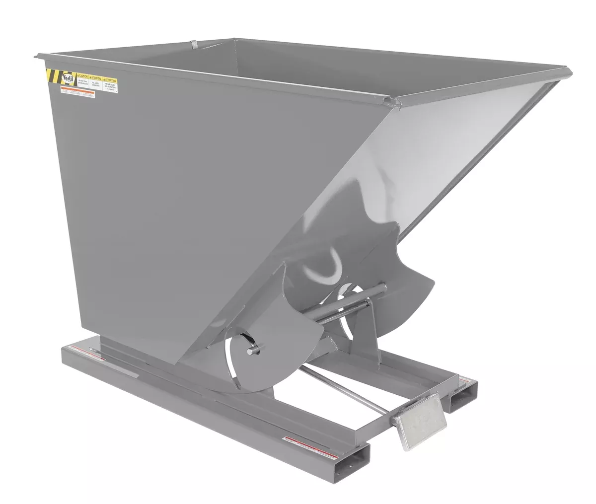 Vestil Industrial Self-Dumping Steel Hopper - 1.5 Cu Yd Capacity with Automatic Release Mechanism