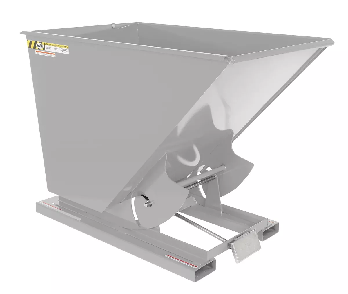 Vestil Industrial Self-Dumping Steel Hopper - 1.5 yd Auto-Dump feature - D-150-LD-SL