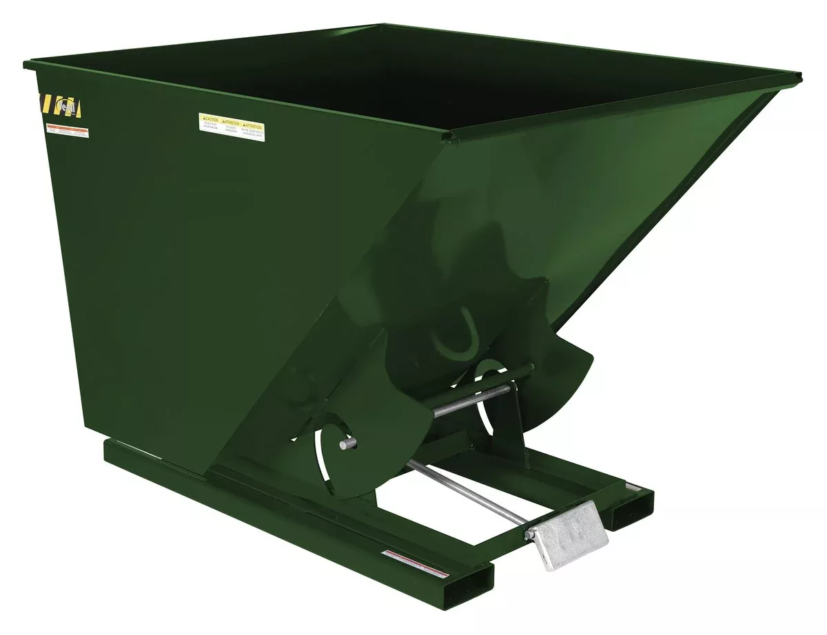 Vestil Light-Duty Self-Dumping Steel Hopper - 2 Cubic Yard Capacity - Hunter Green - D-200-LD-GRN-H