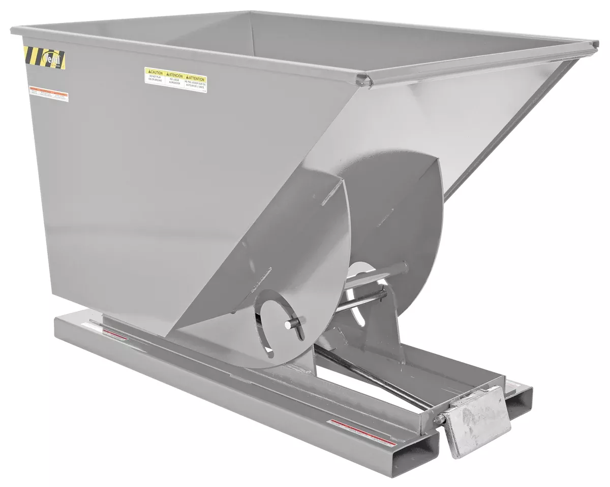 Vestil Medium-Duty Self-Dumping Hopper - 1 Cubic Yard - Stackable Design - D-100-MD-SL