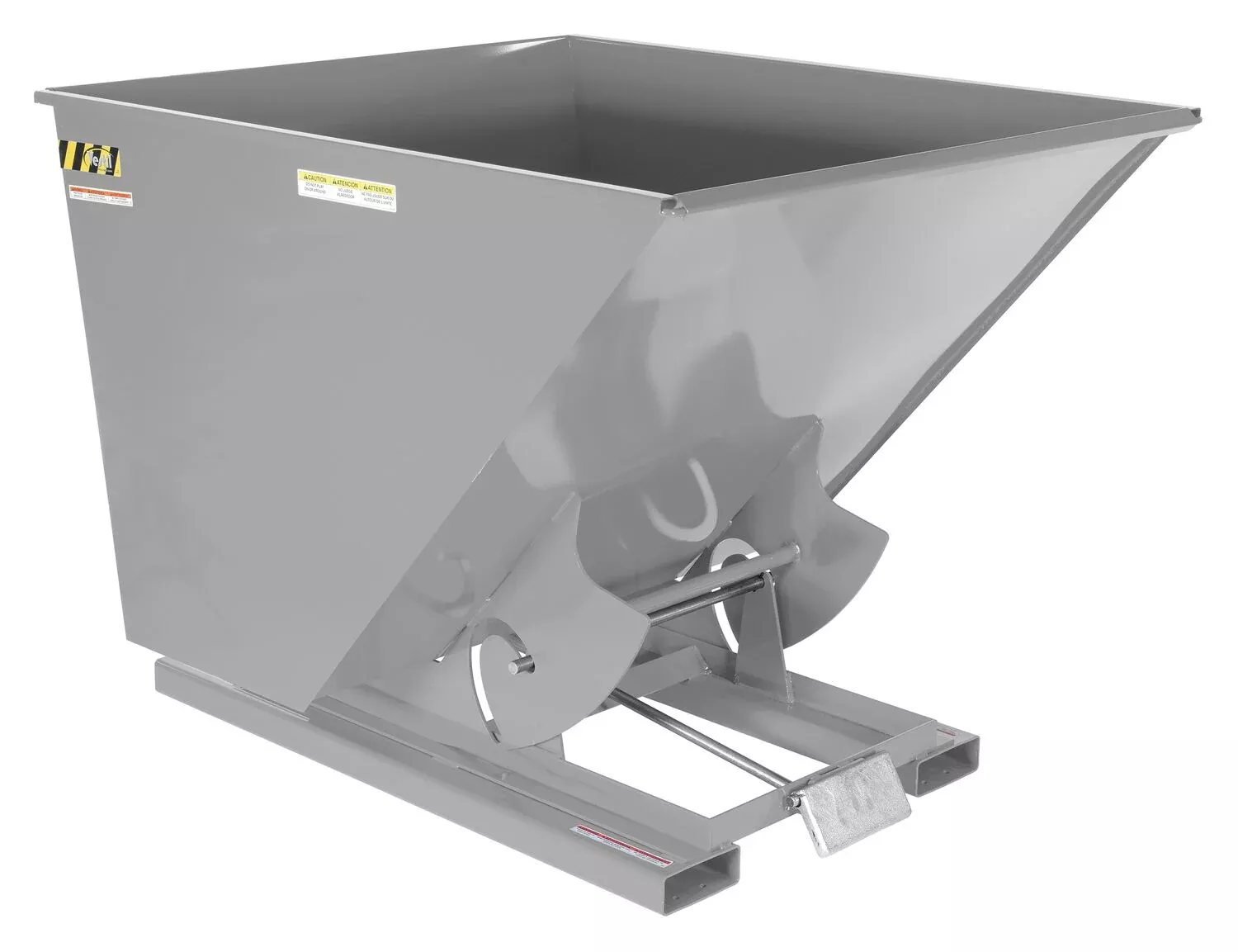 Vestil Medium Duty Self-Dumping Steel Hopper - 2 Cubic Yards Capacity - Machine Gray - D-200-MD-GY-MG